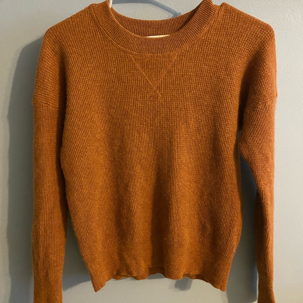 Madewell 100% Cashmere Sweater, XS, Burnt Orange